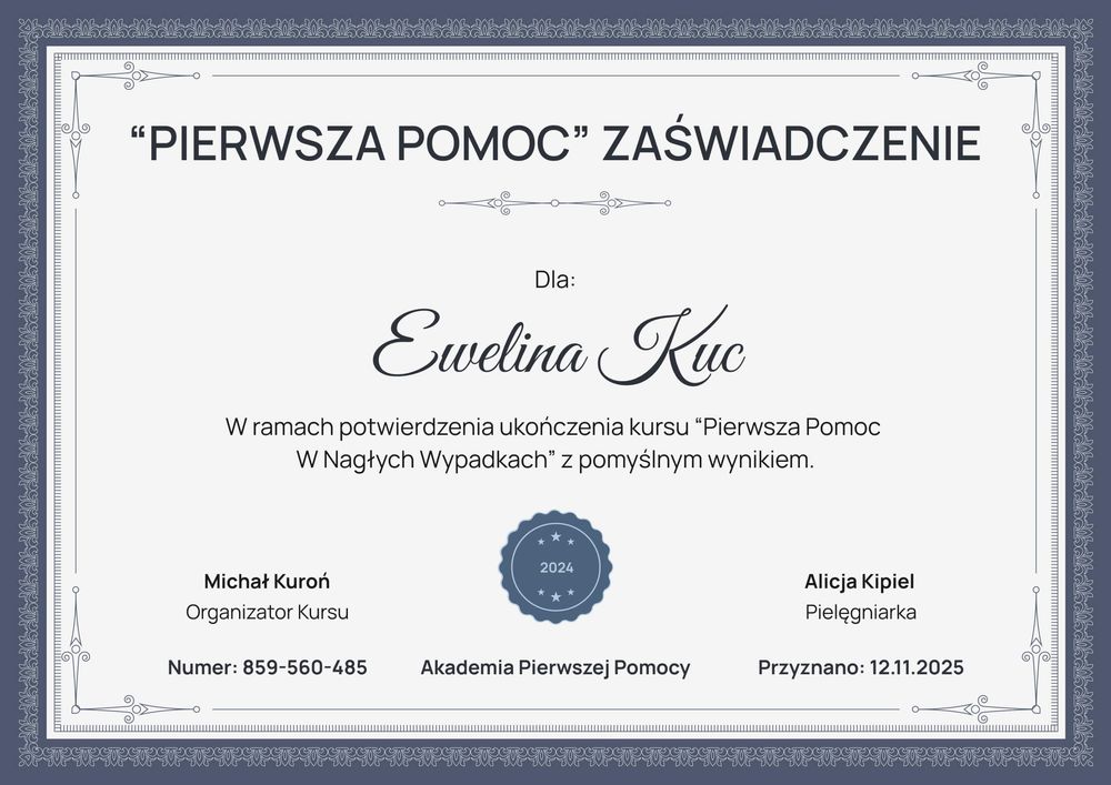 Tradycyjny certyfikat ukończenia kursu – pozioma Tradycyjny certyfikat ukończenia kursu – pozioma