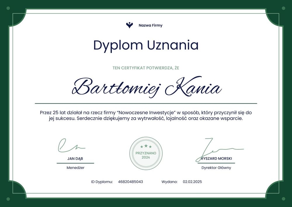 Korporacyjny wzór podziękowania za współpracę – pozioma Korporacyjny wzór podziękowania za współpracę – pozioma