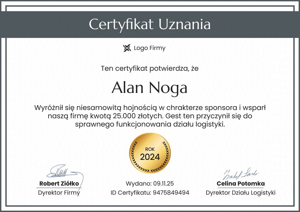 Minimalistyczny dyplom podziękowanie – pozioma Minimalistyczny dyplom podziękowanie – pozioma