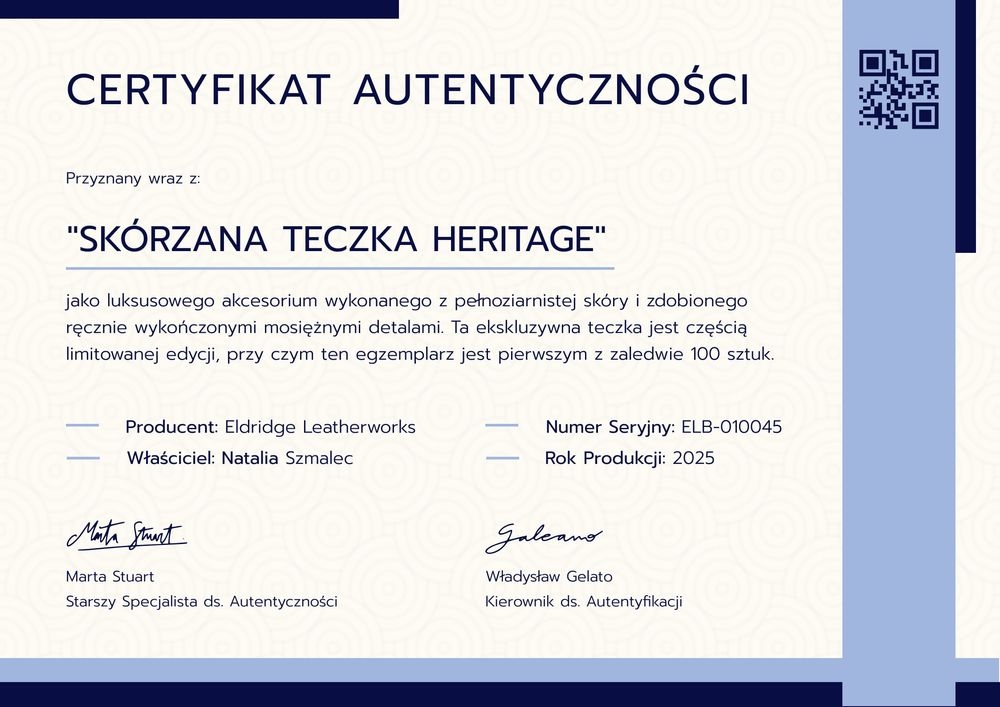 Darmowy nowoczesny certyfikat autentyczności do personalizacji - pozioma Darmowy nowoczesny certyfikat autentyczności do personalizacji - pozioma