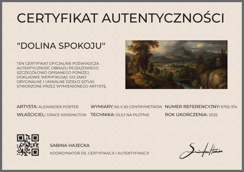 Darmowy nowoczesny certyfikat autentyczności obrazu – pozioma Darmowy nowoczesny certyfikat autentyczności obrazu – pozioma