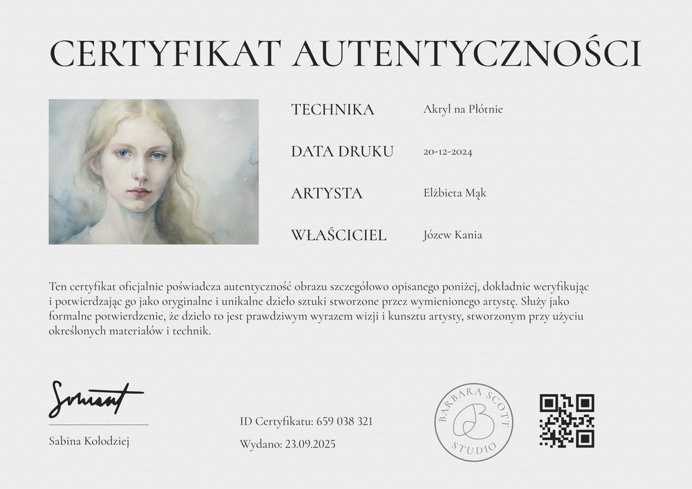 Formalny certyfikat autentyczności wzór za darmo – pozioma Formalny certyfikat autentyczności wzór za darmo – pozioma