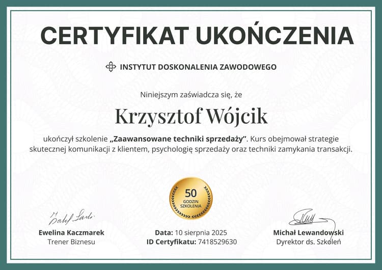 Elastyczny i profesjonalny certyfikat ukończenia szkolenia wzór Elastyczny i profesjonalny certyfikat ukończenia szkolenia wzór