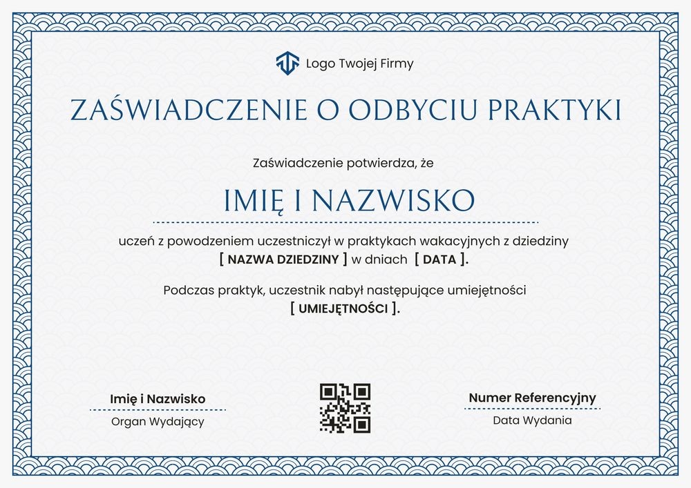 Zaświadczenie o stażu pracy – pozioma Zaświadczenie o stażu pracy – pozioma