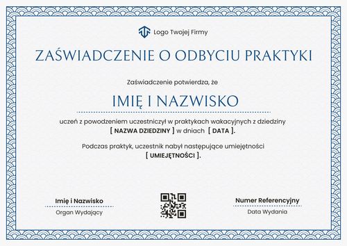 Zaświadczenie o stażu pracy – pozioma Zaświadczenie o stażu pracy – pozioma