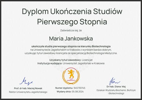 Tradycyjny dyplom ukończenia studiów – pozioma Tradycyjny dyplom ukończenia studiów – pozioma