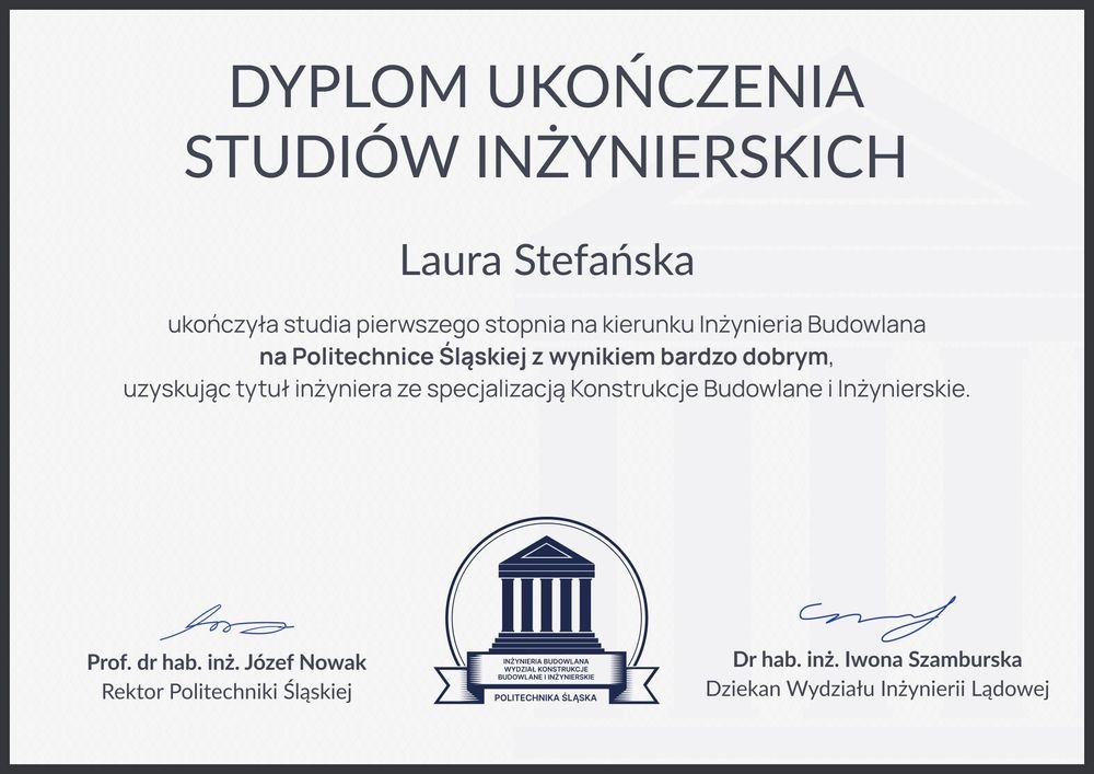 Dyplom ukończenia studiów wzór – pozioma Dyplom ukończenia studiów wzór – pozioma