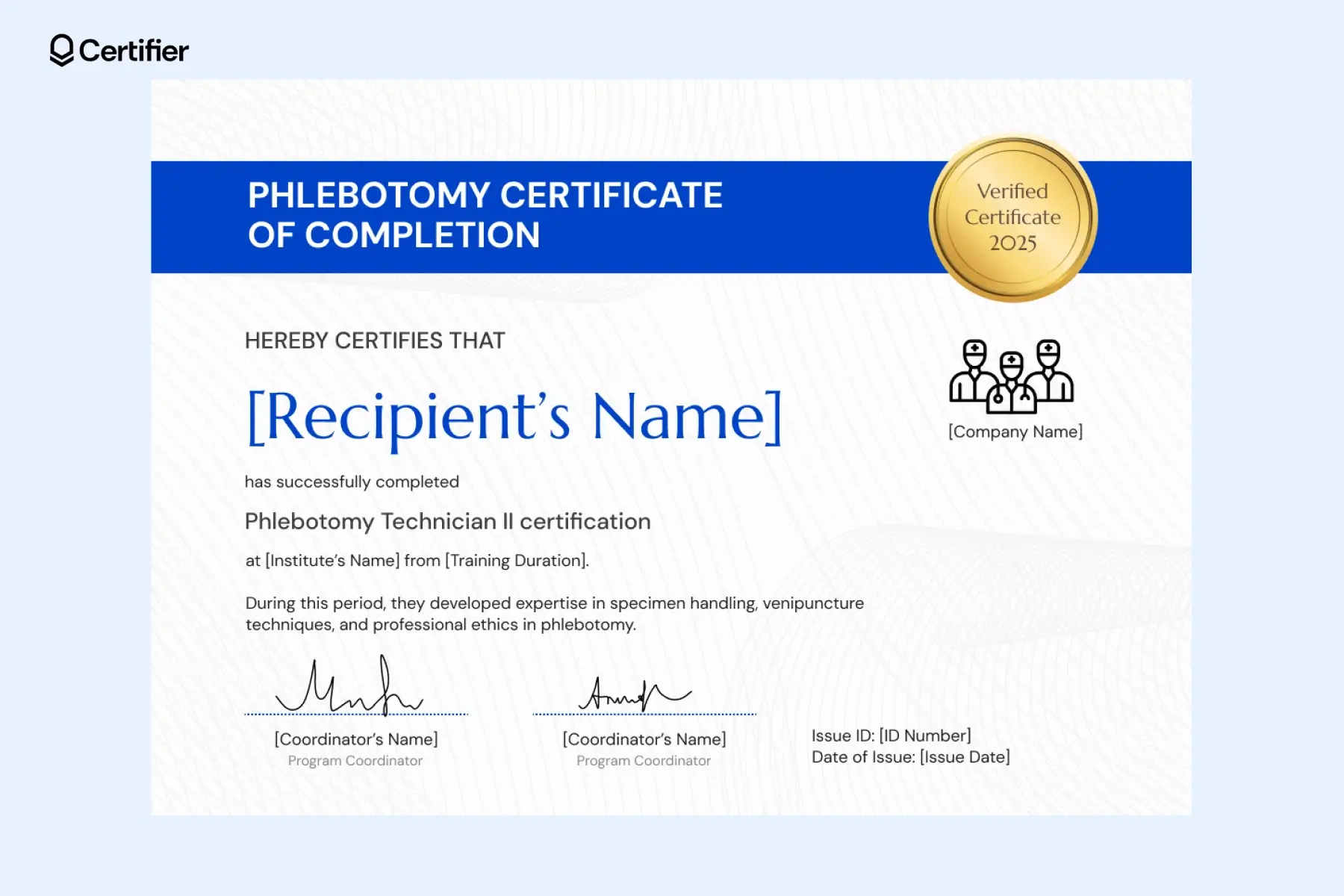 Phlebotomy Certificate Templates: Free and Customizable