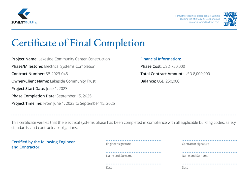 Technical Construction Completion Certificate Template - Free to Edit Online Landscape Technical Construction Completion Certificate Template - Free to Edit Online Landscape