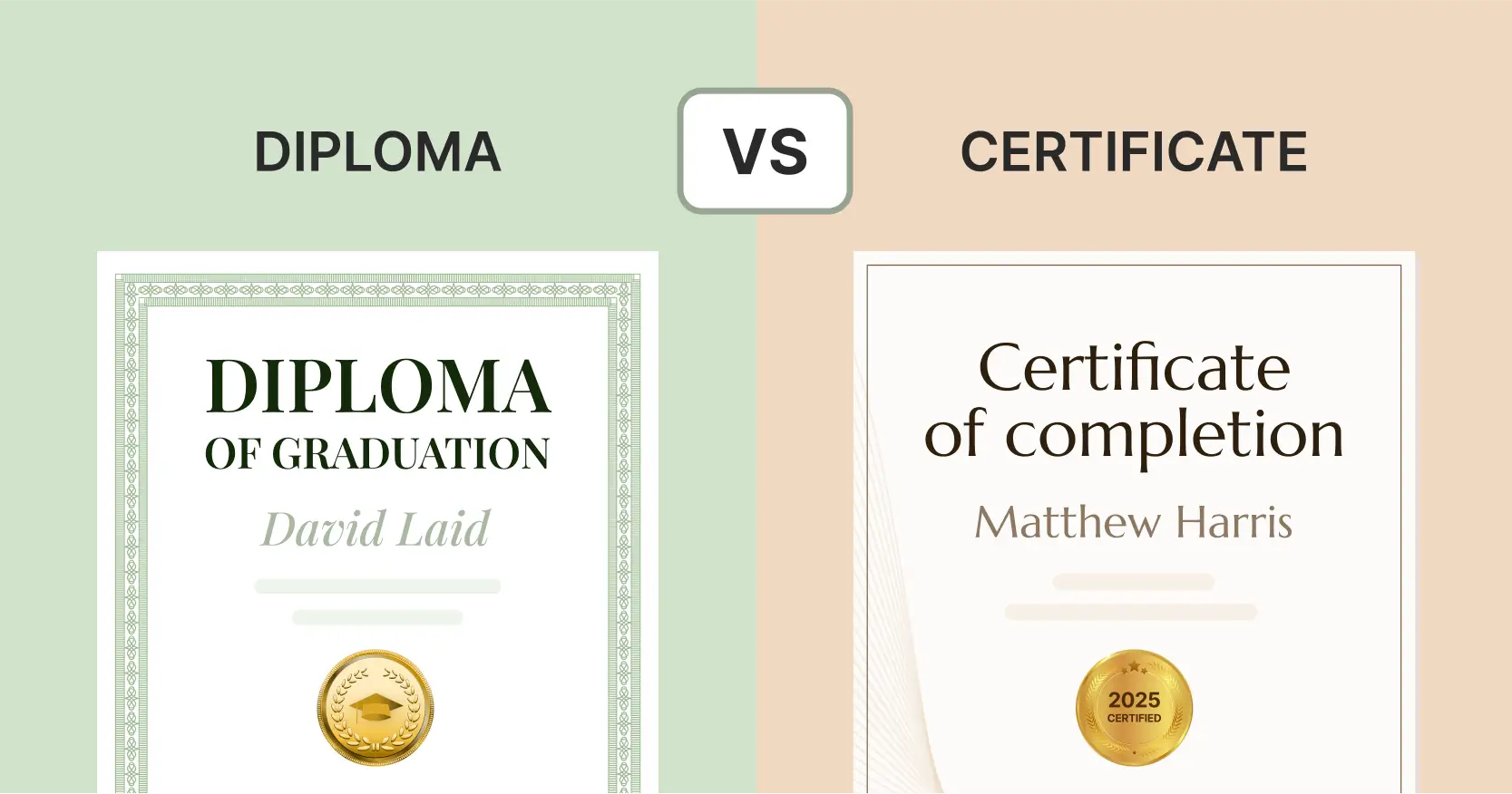 Certificate vs Diploma: What's the Difference? cover image Certificate vs Diploma: What's the Difference? cover image