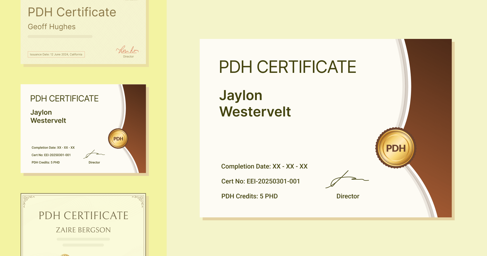 15 Editable PDH Certificate Templates