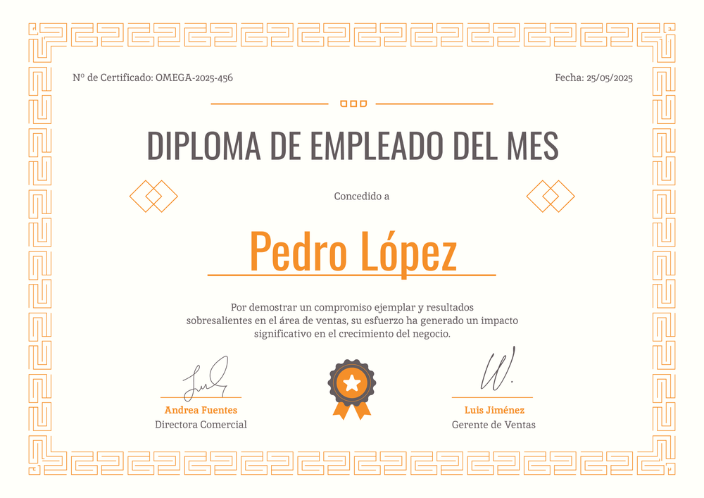 Empleado del mes plantilla formal y clásica – Horizontal Empleado del mes plantilla formal y clásica – Horizontal