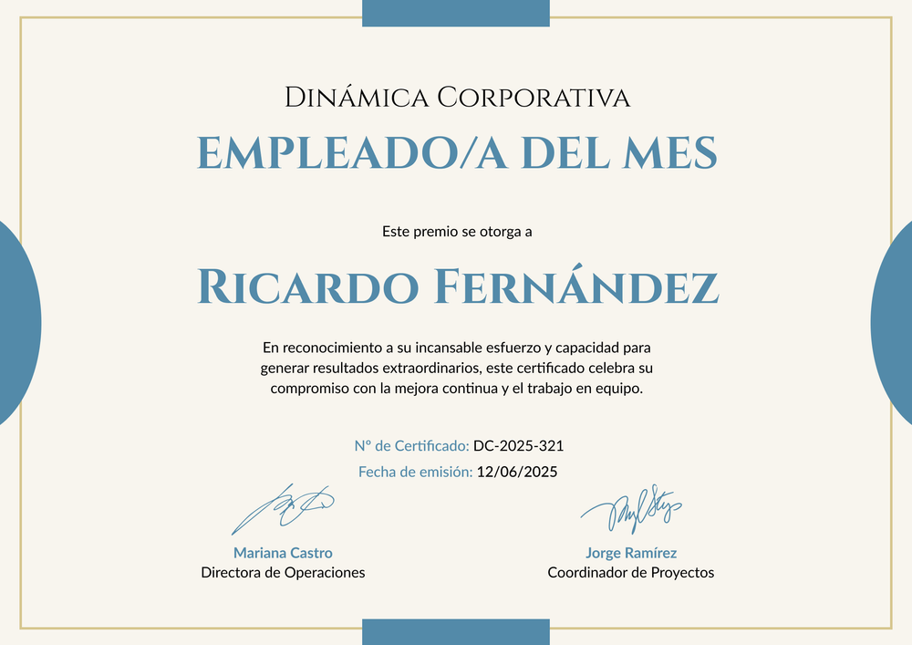 Empleado del mes plantilla simple y minimalista – Horizontal Empleado del mes plantilla simple y minimalista – Horizontal