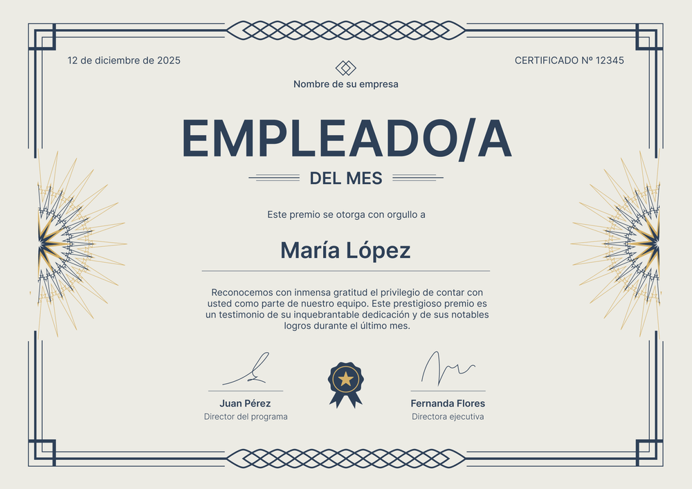 Empleado del mes plantilla moderna y elegante – Horizontal Empleado del mes plantilla moderna y elegante – Horizontal