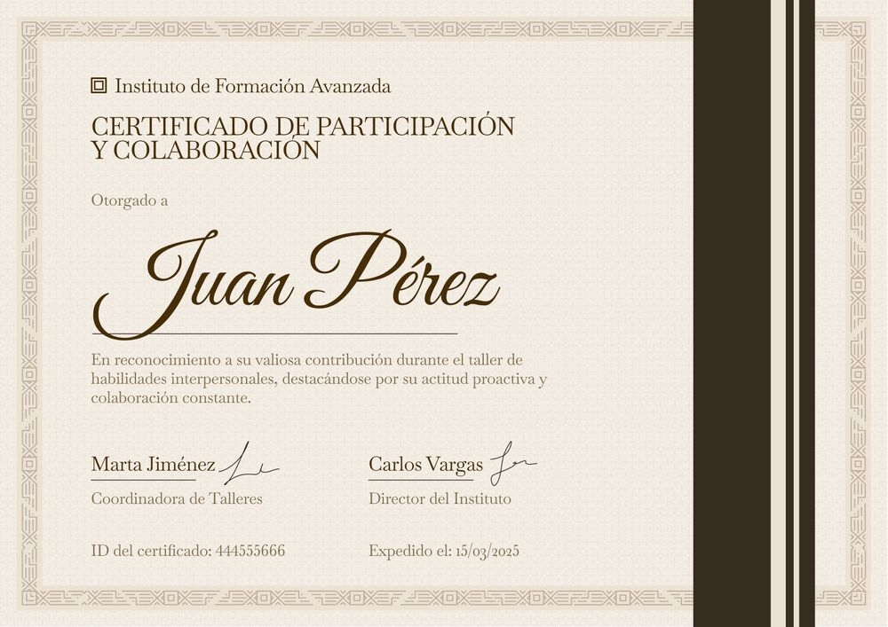 Plantilla de certificado de participación profesional corporativa – Horizontal Plantilla de certificado de participación profesional corporativa – Horizontal