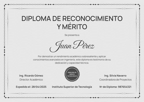 Plantilla diploma formal y minimalista para secundaria – Horizontal Plantilla diploma formal y minimalista para secundaria – Horizontal