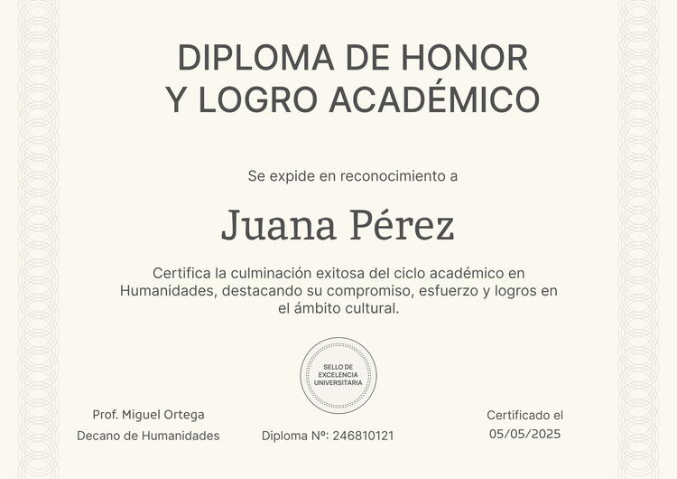 Plantilla diploma formal y elegante Plantilla diploma formal y elegante