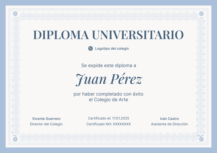 Plantilla diploma formal y tradicional Plantilla diploma formal y tradicional