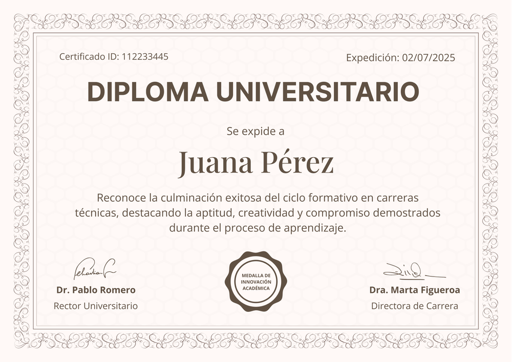 Plantilla diploma formal y ornamental – Horizontal Plantilla diploma formal y ornamental – Horizontal
