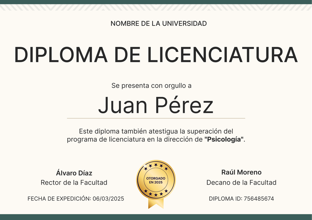 Plantilla diploma profesional y académica en verde – Horizontal Plantilla diploma profesional y académica en verde – Horizontal