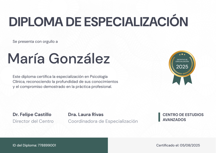 Plantilla diploma profesional moderna en blanco Plantilla diploma profesional moderna en blanco