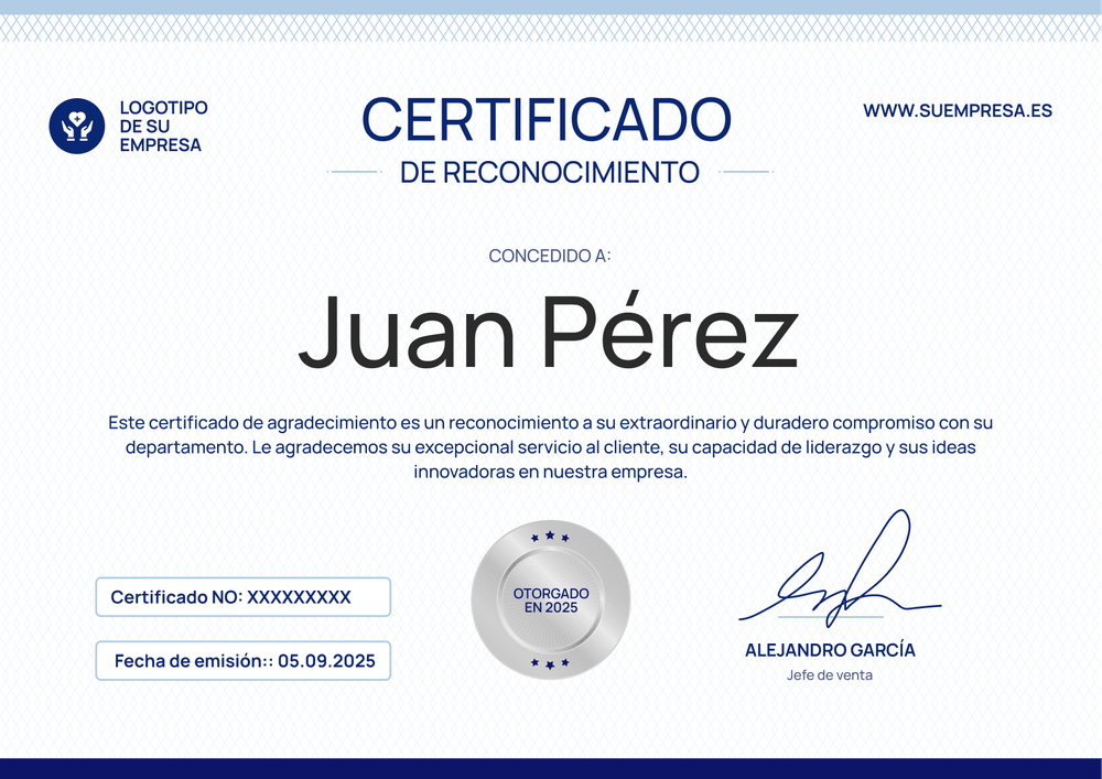 Plantilla profesional y editable de certificado de agradecimiento – Horizontal Plantilla profesional y editable de certificado de agradecimiento – Horizontal