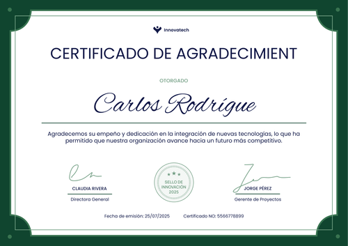 Certificado de agradecimiento corporativo y profesional – Horizontal Certificado de agradecimiento corporativo y profesional – Horizontal