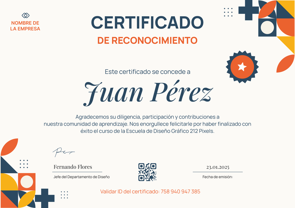 Plantilla de reconocimientos moderna y elegante – Horizontal Plantilla de reconocimientos moderna y elegante – Horizontal