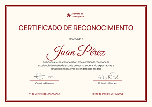 Plantilla de reconocimientos simple y cuidadosa – Horizontal Plantilla de reconocimientos simple y cuidadosa – Horizontal