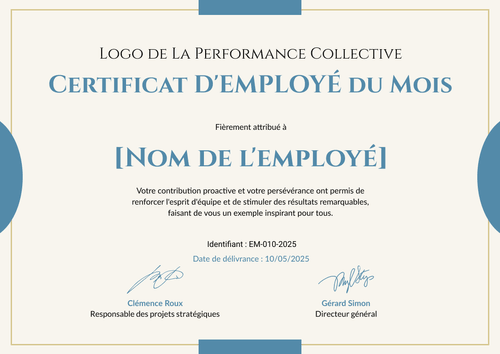 Diplôme employé du mois au style minimaliste – Paysage Diplôme employé du mois au style minimaliste – Paysage