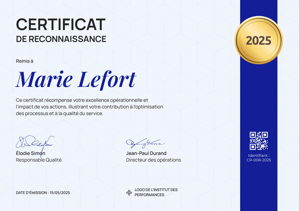 Certificat de reconnaissance professionnel et précis – Paysage Certificat de reconnaissance professionnel et précis – Paysage