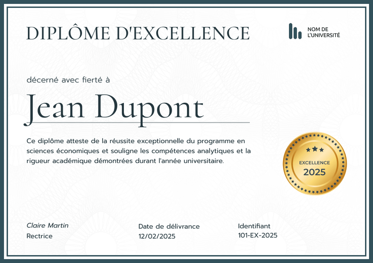 Modèle de diplôme professionnel d’entreprise Modèle de diplôme professionnel d’entreprise