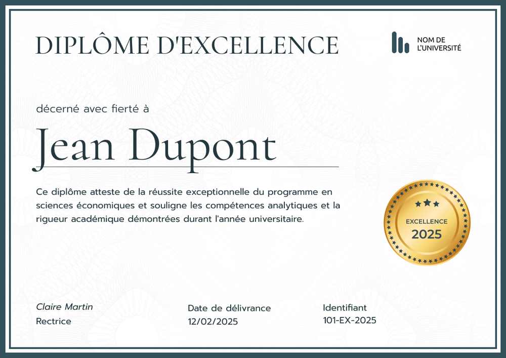 Modèle diplome professionnel d’entreprise – Paysage Modèle diplome professionnel d’entreprise – Paysage