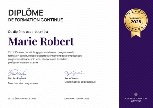 Modèle diplome structuré et méthodique – Paysage Modèle diplome structuré et méthodique – Paysage