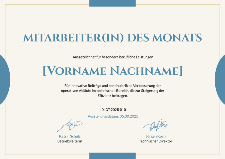 Minimalistische schlichte Mitarbeiter des Monats Vorlage Minimalistische schlichte Mitarbeiter des Monats Vorlage