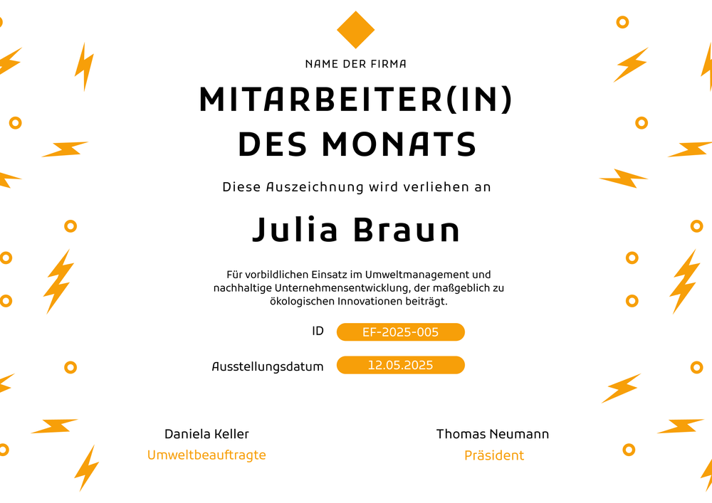 Moderne Mitarbeiter des Monats Vorlage – Querformat Moderne Mitarbeiter des Monats Vorlage – Querformat