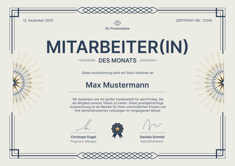 Moderne stilvolle Mitarbeiter des Monats Vorlage Moderne stilvolle Mitarbeiter des Monats Vorlage