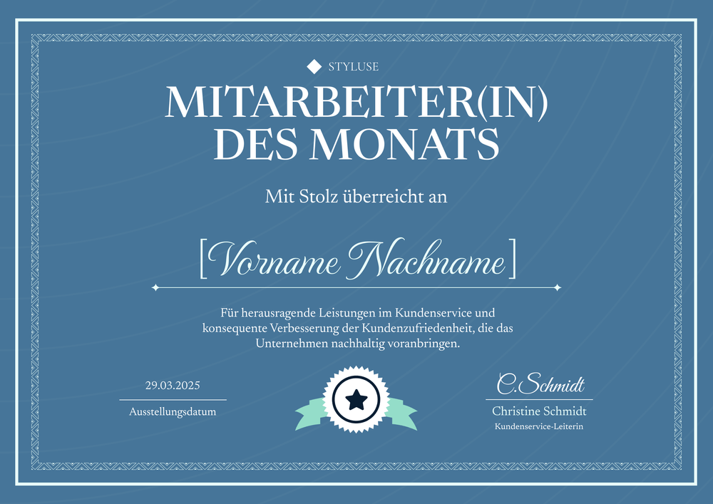 Traditionelle Mitarbeiter des Monats Vorlage – Querformat Traditionelle Mitarbeiter des Monats Vorlage – Querformat