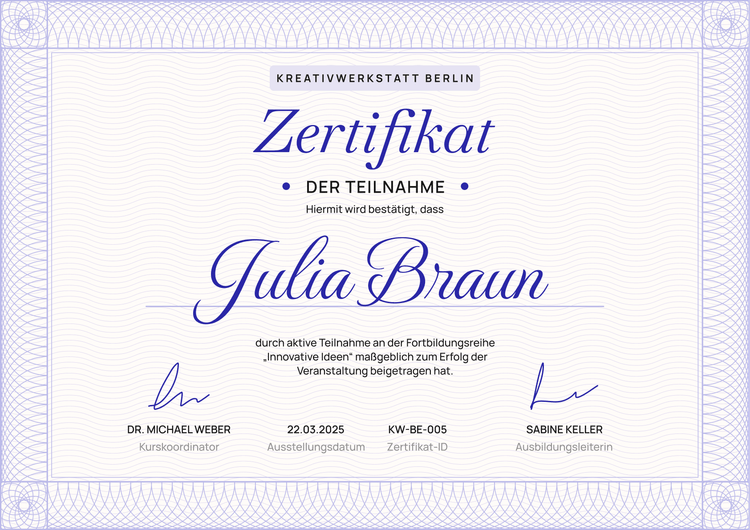 Professionelle ausdrucksstarke Teilnahmebescheinigung Vorlage Professionelle ausdrucksstarke Teilnahmebescheinigung Vorlage