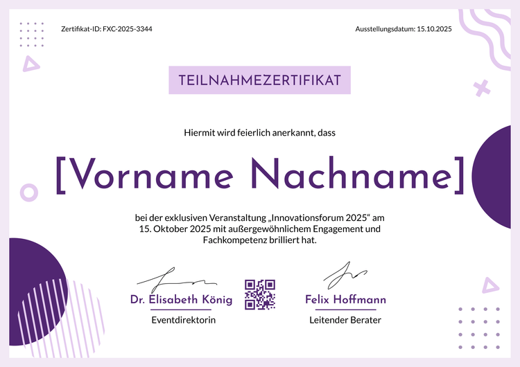 Moderne inspirierende Teilnahmebescheinigung Vorlage Moderne inspirierende Teilnahmebescheinigung Vorlage