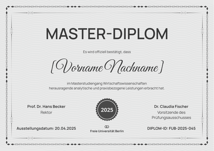 Formelle minimalistische Diplom Vorlage Formelle minimalistische Diplom Vorlage