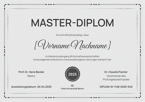 Formelle minimalistische Diplom Vorlage – Querformat Formelle minimalistische Diplom Vorlage – Querformat