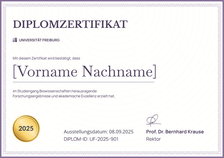 Formelle puristische Diplom Vorlage Formelle puristische Diplom Vorlage