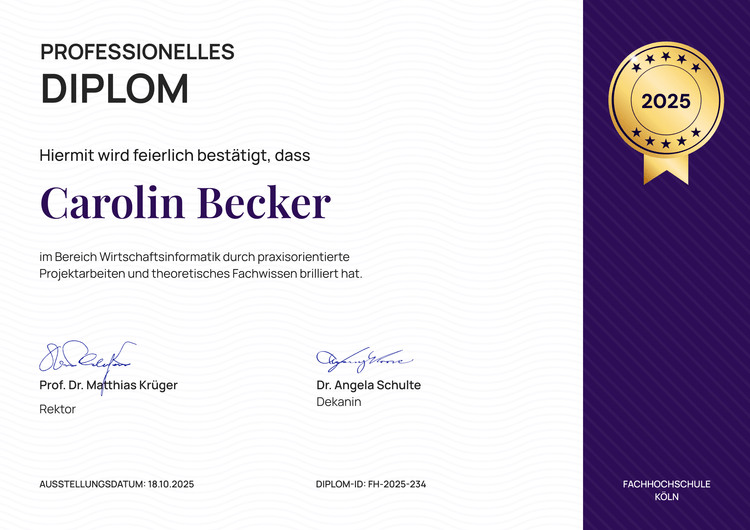 Professionelle strukturierte Diplom Vorlage Professionelle strukturierte Diplom Vorlage