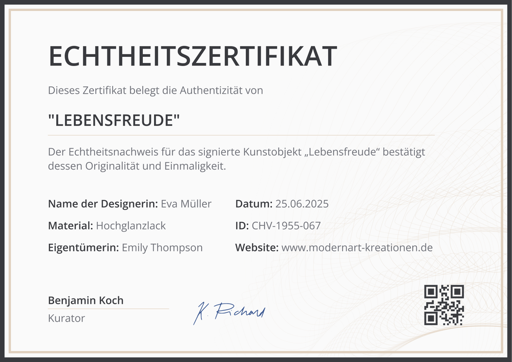 Schlichte Echtheitszertifikat Kunst Vorlage – Querformat Schlichte Echtheitszertifikat Kunst Vorlage – Querformat