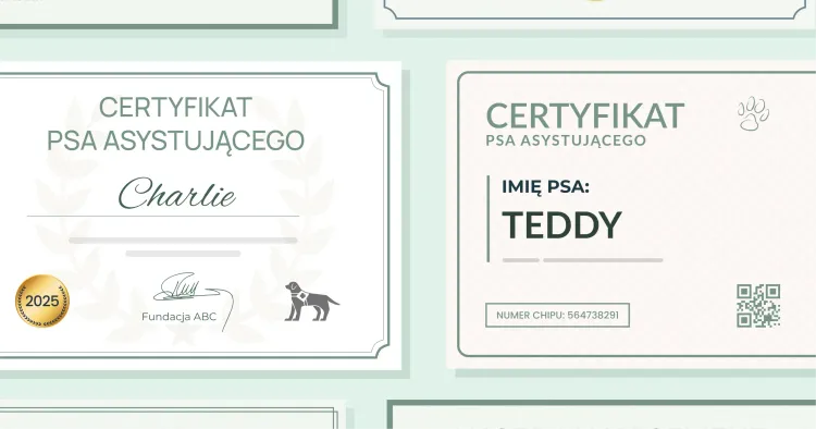 15 wzorów certyfikatów psa asystującego cover image 15 wzorów certyfikatów psa asystującego cover image