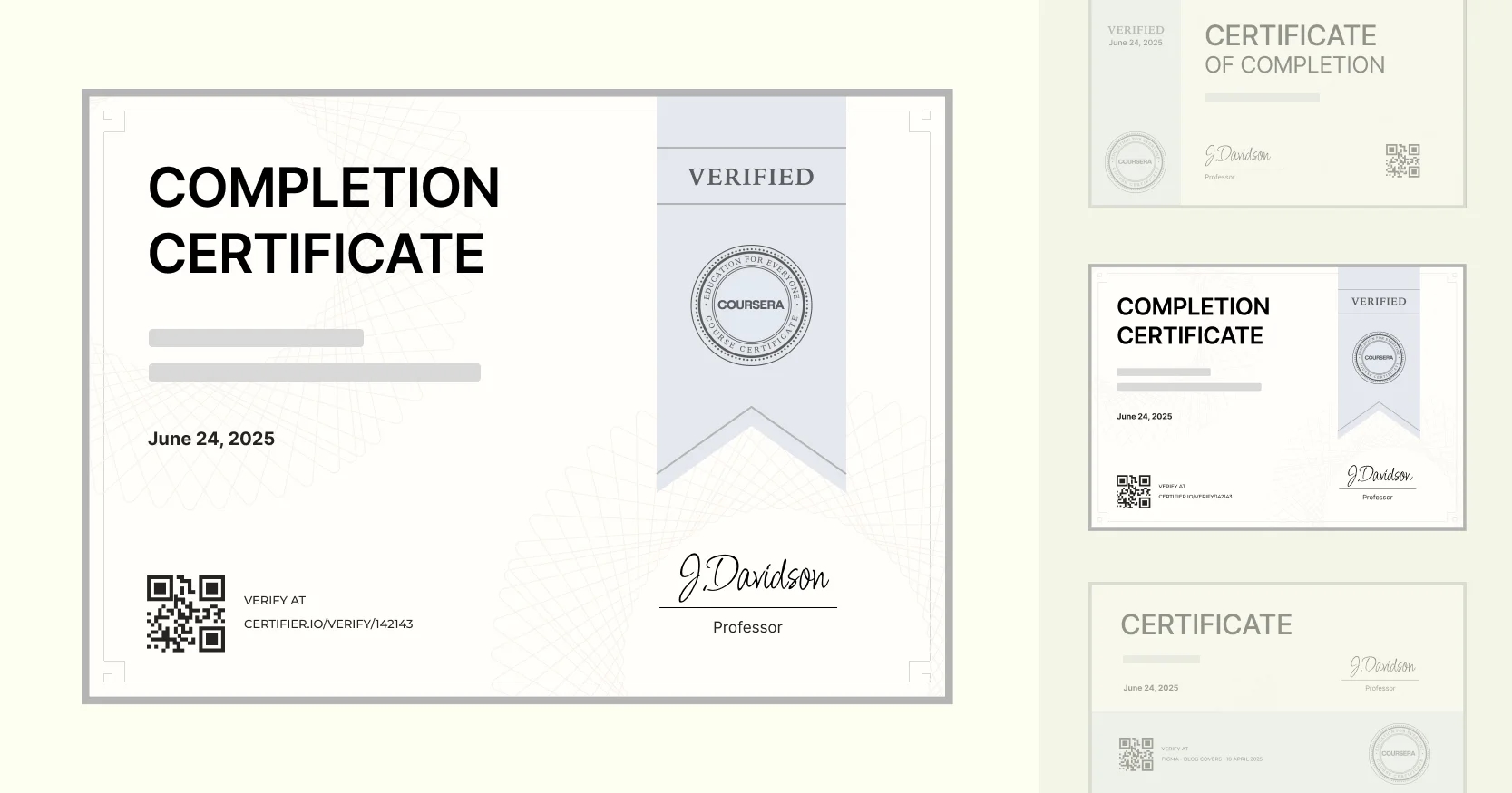Coursera Certificates: Samples, Templates and Inspo