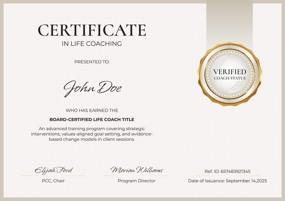 Free Editable Life Coaching Certificate Template - Landscape Free Editable Life Coaching Certificate Template - Landscape