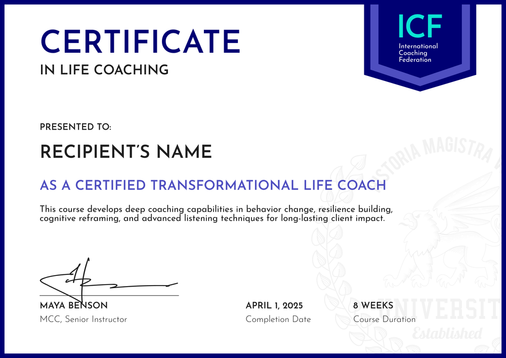 Editable Life Coaching Certificate Template - Landscape Editable Life Coaching Certificate Template - Landscape
