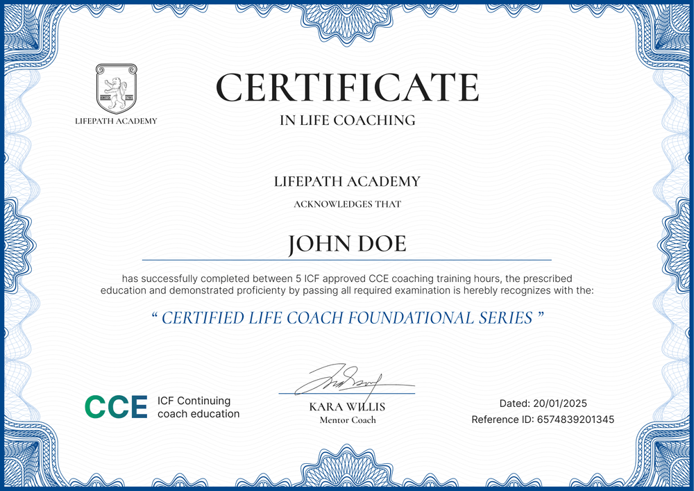 Free Life Coaching Certificate Template - Landscape Free Life Coaching Certificate Template - Landscape